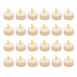 LUMABASE Amber LED Tea Light Candles - Battery Operated Flickering Flameless Set (24-Count) thumbnail 1