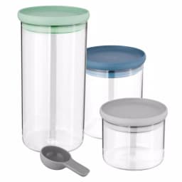 BergHOFF Leo 3-Piece Glass Food Container Set with Airtight Lids and Measuring Spoon thumbnail 1