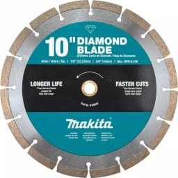 Makita 10 in. Segmented Rim Diamond Blade for Concrete, Block, and Brick thumbnail 1