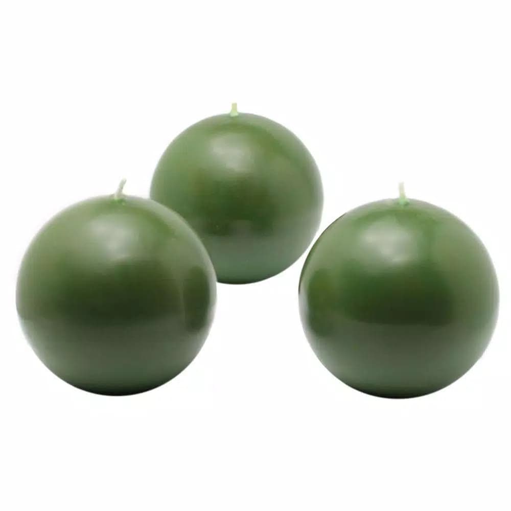 Zest Candle Biedermann and Sons 3 in. Hunter Green Ball Candles, 6-Pack