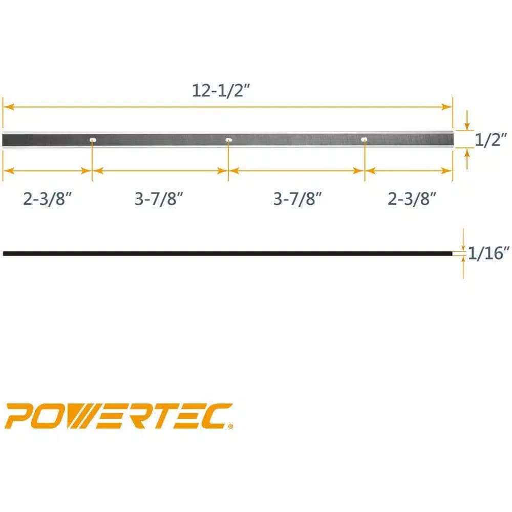 POWERTEC 12-1/2 in. High Speed Steel Planer Knives for PL1250, PL1251, PL1252 (Set of 2)