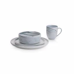 Stone Lain 32-Piece Gray Marble Porcelain Dinnerware Set for 8 thumbnail 2