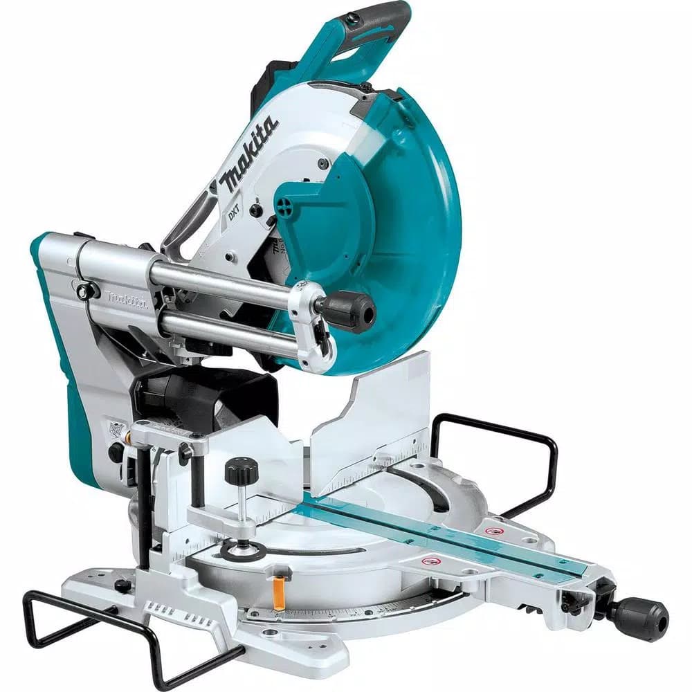 Makita 12 in. Dual-Bevel Sliding Compound Miter Saw with Laser and WST06 Folding Stand Bundle