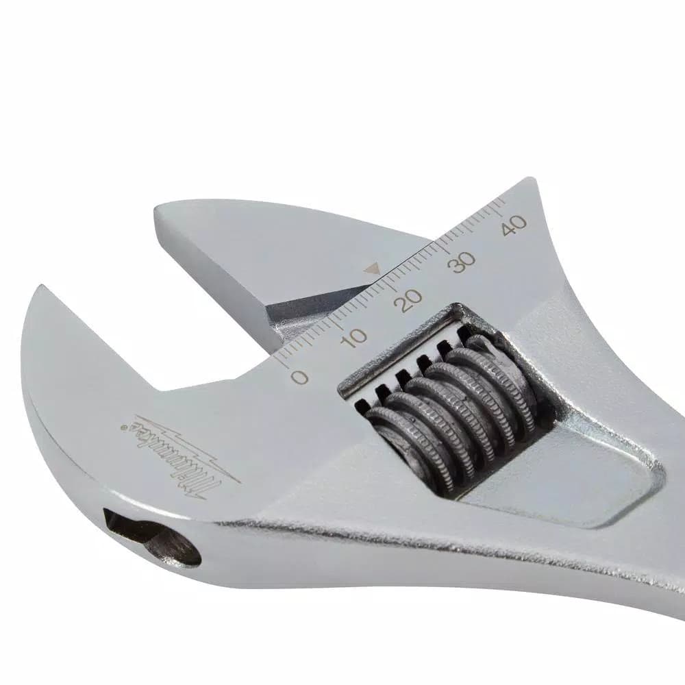 Milwaukee 12 in. Adjustable Wrench, Parallel Jaw, Chrome-Plated Steel