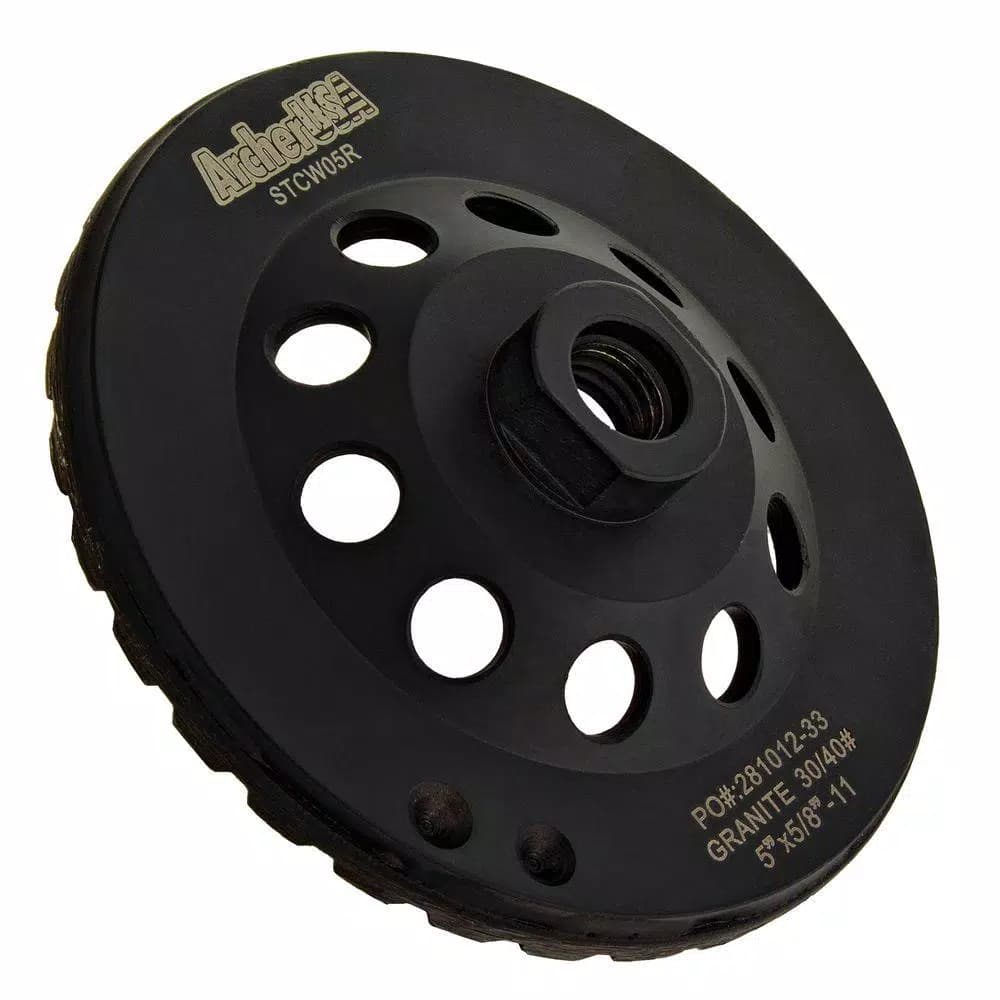 Archer USA Archer PRO 5 in. Turbo Diamond Grinding Wheel, Coarse Grit, 5/8 in.-11 Thread for Concrete and Stone