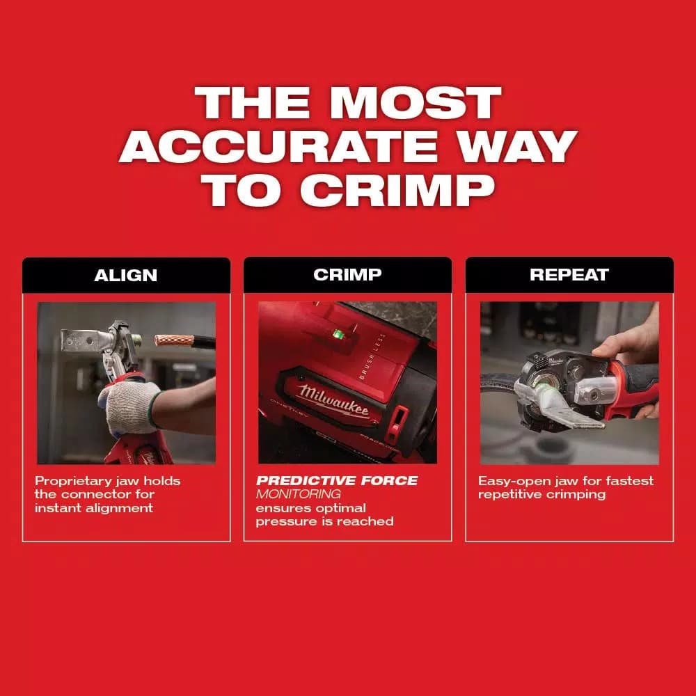 Milwaukee M18 FORCE LOGIC 600 MCM Cordless Crimper Kit with Aluminum Dies