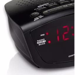 Westclox AM/FM Dual Alarm Clock Radio with Red LED Digital Display - Black thumbnail 3