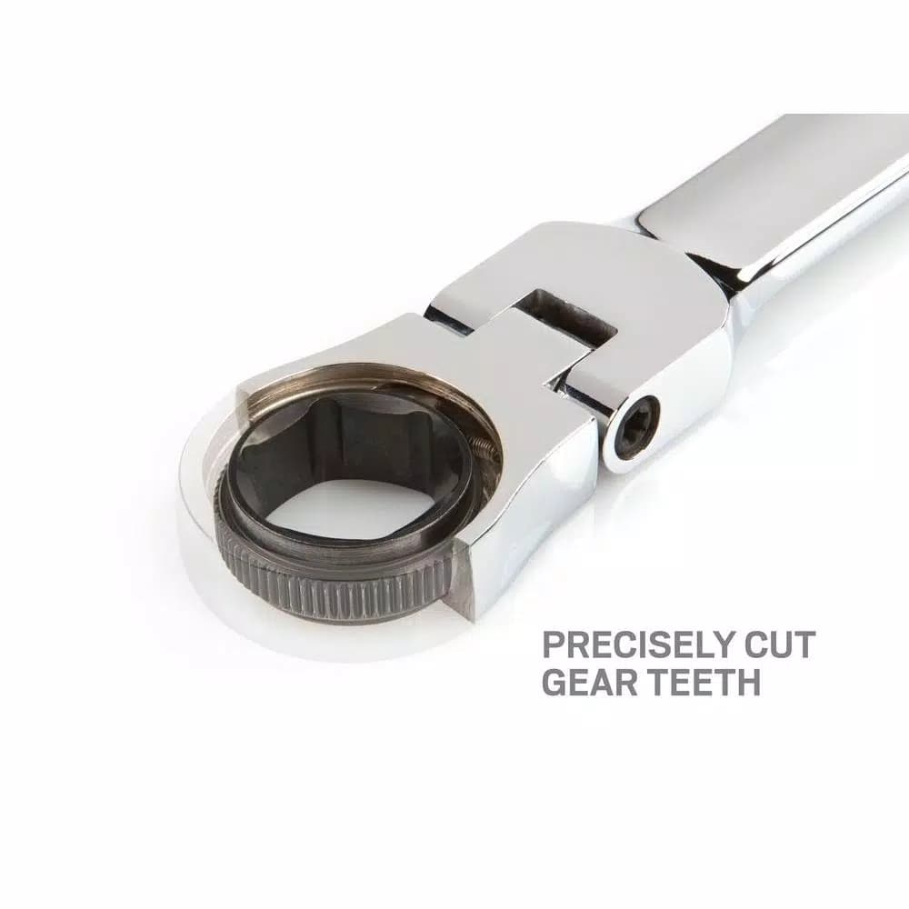 TEKTON 1/4 in. Flex-Head Ratcheting Combination Wrench, 72-Tooth, 6-Point