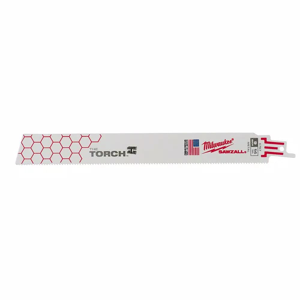 Milwaukee 9 in. 14 TPI Torch Metal Reciprocating Saw Blades, BiMetal (10-Pack)