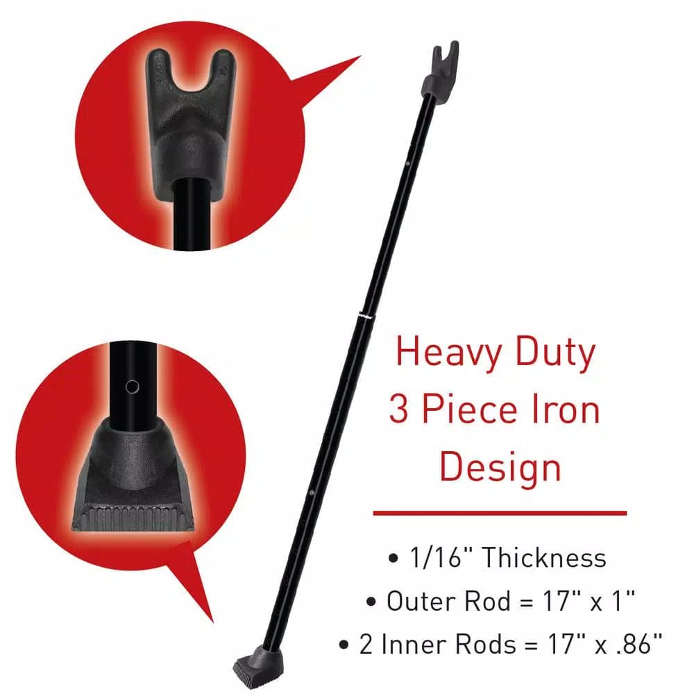 SecurityMan 2-in-1 Adjustable Door Knob Jammer and Sliding Patio Door Security Bar - High Grade Iron