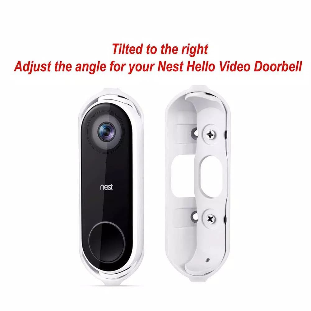 Wasserstein Adjustable Angle Wall Mount for Google Nest Hello Video Doorbell, White