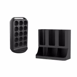 Mind Reader 2-Piece Coffee Pod Carousel and Condiment Organizer Set, Black thumbnail 1