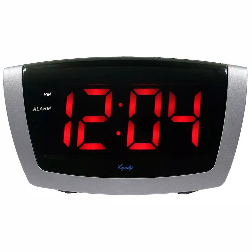 Equity by La Crosse Red LED Digital Alarm Clock with HI/LO Dimmer and Snooze - 7.25 in. x 3.9 in.
