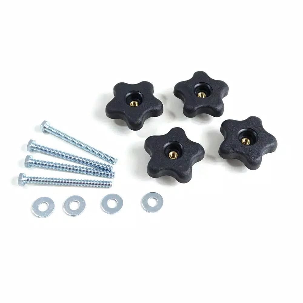 POWERTEC T-Track Knob Kit, 12-Piece Set with 5-Star Thru Knobs and 1/4 in.-20 All-Thread Bolts
