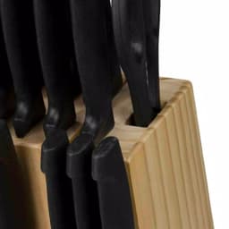 Home Basics 15-Piece Stainless Steel Knife Set with Wooden Display Block thumbnail 2