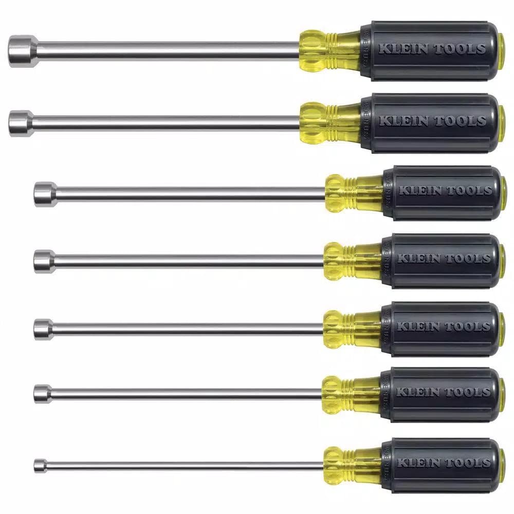 Klein Tools 7-Piece Magnetic Nut Driver Set with 6 in. Hollow Shafts and Cushion-Grip Handles