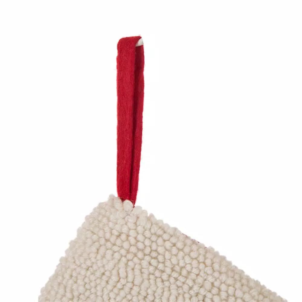 Glitzhome 20 in. Hooked Dog Design Christmas Stocking, Handmade Acrylic Yarn Holiday Decor