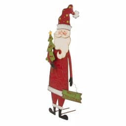 Glitzhome 36 in. Iron Santa Yard Stake - Versatile Holiday Outdoor & Indoor Decor thumbnail 3