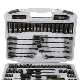Stanley 99-Piece 1/4 in. & 3/8 in. Drive Black Chrome Laser Etched SAE & Metric Socket Set thumbnail 2