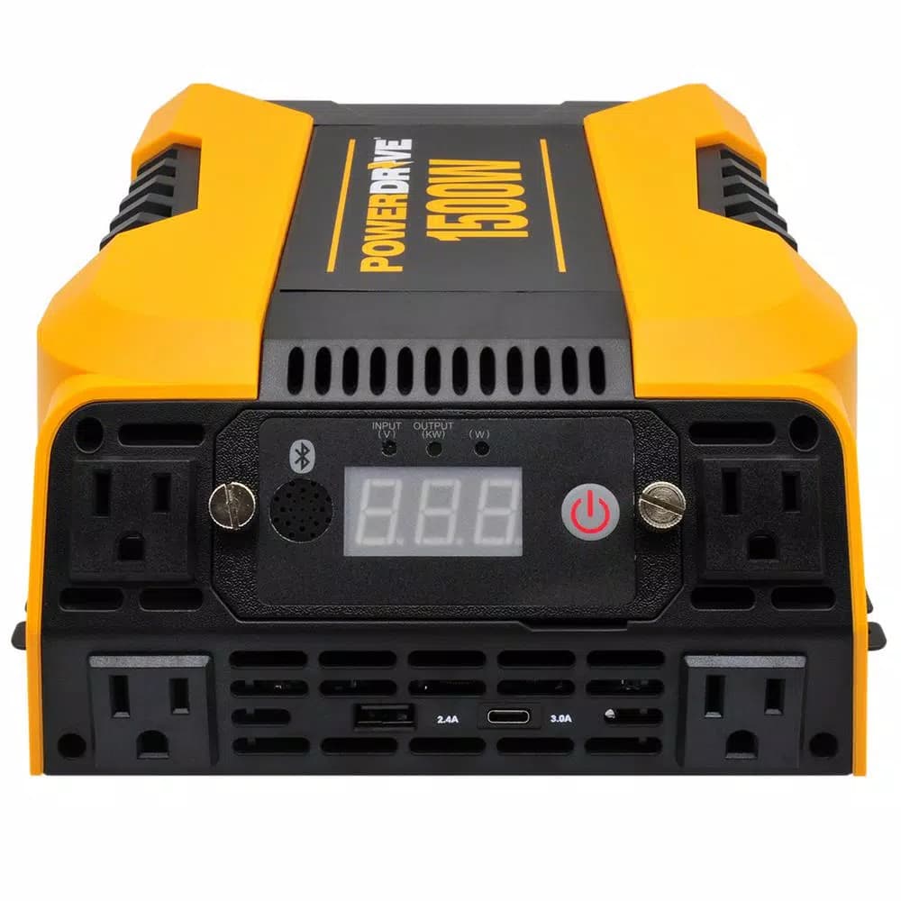 PowerDrive 1500W Power Inverter with Bluetooth App Control, 4 AC Outlets, USB-C & USB Ports