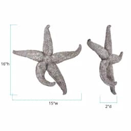 Unbranded Medium Starfish Wall Sculpture - Coastal Silver Pewter Resin Decor thumbnail 6