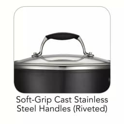 Tramontina Gourmet Ceramica Deluxe 3 Qt. Aluminum Ceramic Nonstick Sauce Pan with Glass Lid, Metallic Black thumbnail 5