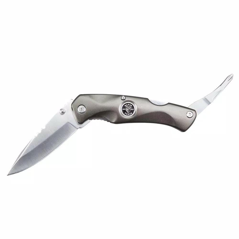 Klein Tools Electrician's Folding Pocket Knife with Phillips Driver and Wire Stripper