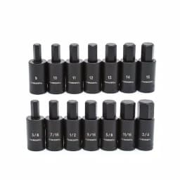 Husky 1/2 in. Drive Hex Bit Impact Socket Set, 14-Piece SAE/Metric thumbnail 1