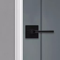 Kwikset Lisbon Square Matte Black Keyed Entry Door Lever with SmartKey Security thumbnail 2