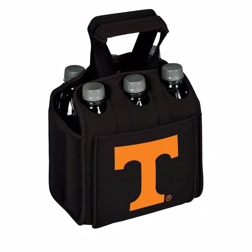 Picnic Time University of Tennessee Volunteers 6-Bottle Insulated Neoprene Beverage Carrier, Black