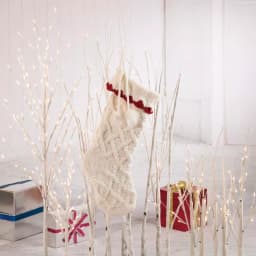 Glitzhome 22 in. White Knitted Christmas Stocking with Red Trim and Pompoms thumbnail 6