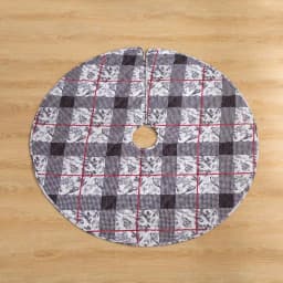 Country Living Faith 48 in. Reversible Quilted Microfiber Tree Skirt - Chickadee Toile & Floral thumbnail 6