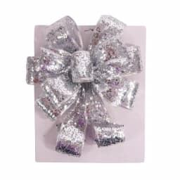 Santaland Sparkle Burlap Christmas Tree Topper Bow, 31 in. x 11 in. thumbnail 2