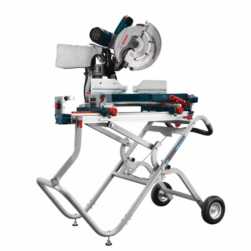 Bosch 12 in. 15 Amp Dual-Bevel Sliding Glide Miter Saw Combo Kit with T4B Gravity-Rise Stand