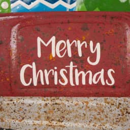 Glitzhome 31.89 in. Rusty Metal Christmas Truck Yard Stake and Wall Decor thumbnail 3