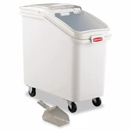 Rubbermaid Commercial Products ProSave 26.2 Gal. White Mobile Ingredient Bin with Casters thumbnail 3