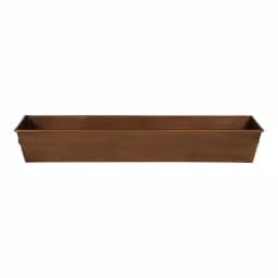 Kate and Laurel Forgeham Bronze Decorative Trough Tray - Antique Copper Metal Rectangle Organizer thumbnail 2
