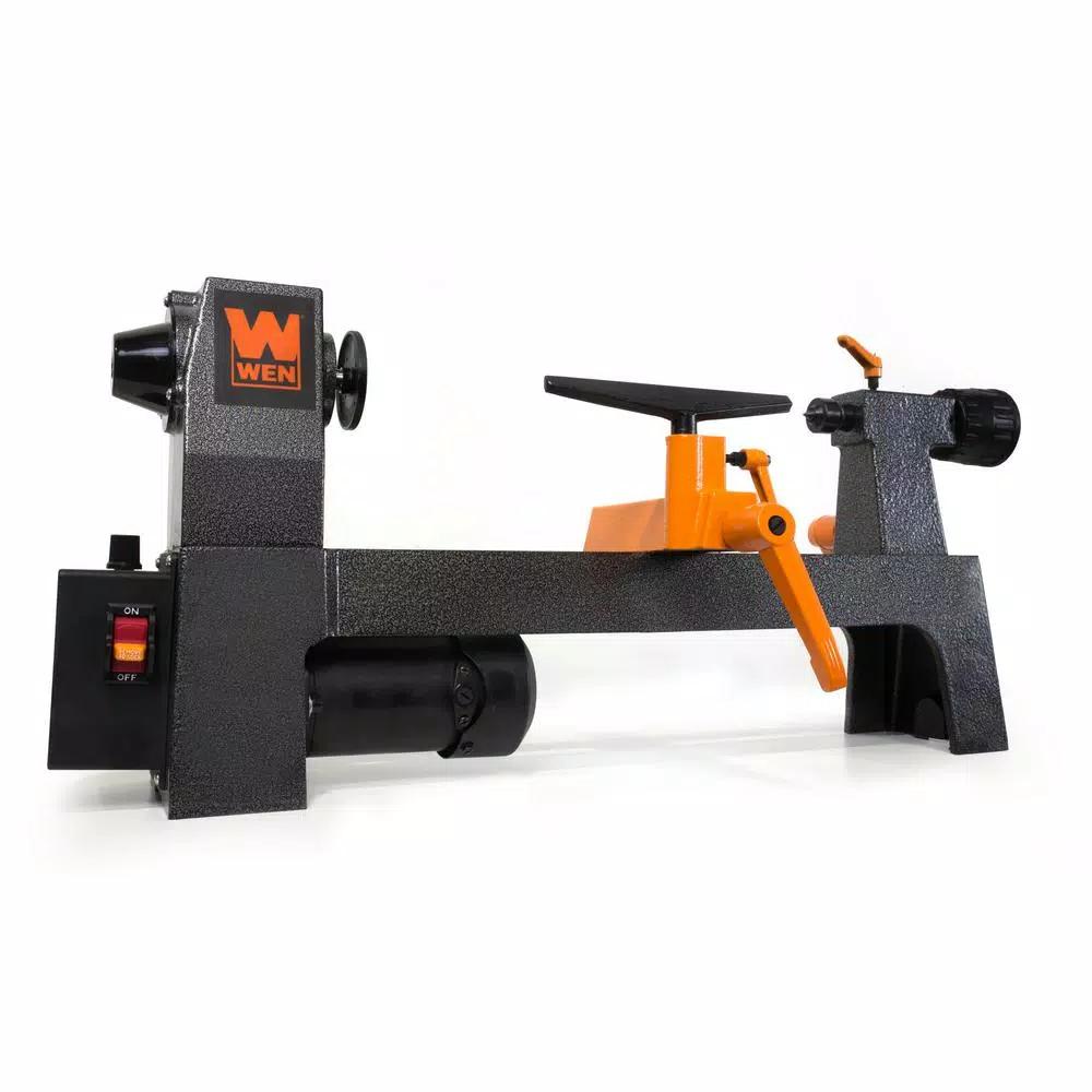 WEN 8 in. x 12 in. Variable Speed Mini Benchtop Wood Lathe, 3.2 Amp