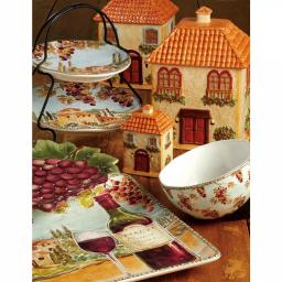 Certified International Tuscan Breeze 9 in. 2-Tier Ceramic Server thumbnail 3