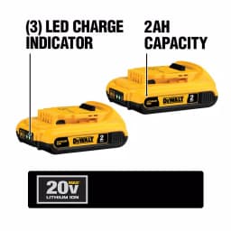 DEWALT 20V MAX Compact Lithium-Ion 2.0Ah Battery Pack (2-Pack) thumbnail 2