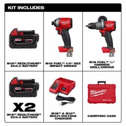 Milwaukee M18 FUEL 18V Brushless Hammer Drill and Impact Driver 2-Tool Combo Kit with 5.0Ah Battery thumbnail 2