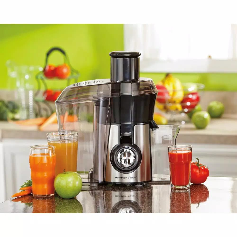 Hamilton Beach Big Mouth Pro 800W Centrifugal Juicer, 1 Qt, Black and Stainless Steel