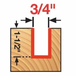 Diablo 3/4 in. x 1-1/2 in. Carbide Straight Router Bit, 1/2 in. Shank thumbnail 2