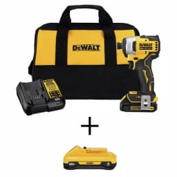 DEWALT 20V MAX ATOMIC 1/4 in. Compact Brushless Impact Driver Kit with (2) Batteries and Charger thumbnail 1