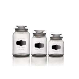Style Setter Chalkboard Clear Glass Canister Set, 3-Piece thumbnail 2