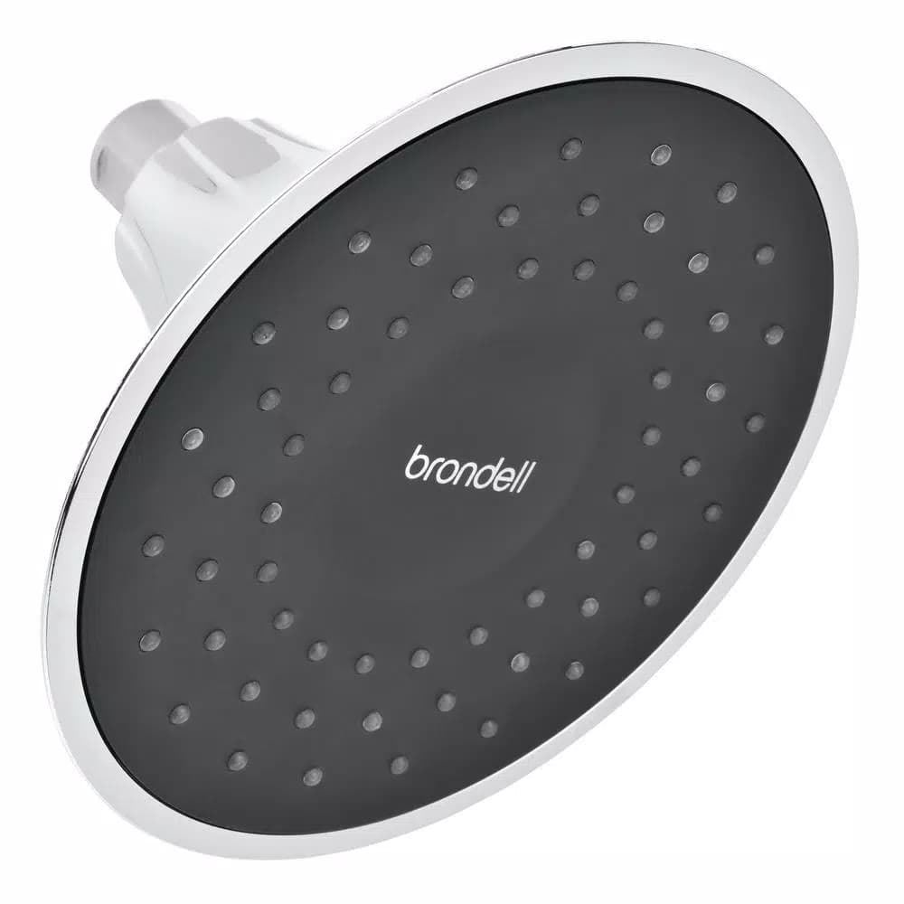 Brondell VivaSpring 6.5 in. Single Wall Mount Fixed Rain Shower Head with KDF Filtration, Chrome