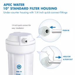 APEC Water Systems 10 in. White Industry Standard Filter Housing with 1/4 in. John Guest Quick Connect thumbnail 3