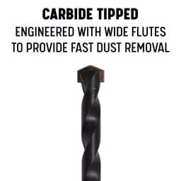 Drill America DAM Series Carbide-Tipped Masonry Drill Bit Set, 5-Piece thumbnail 3