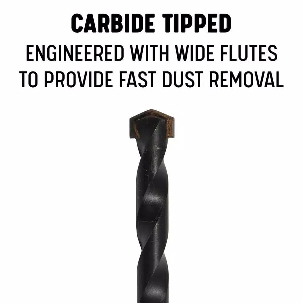 Drill America DAM Series Carbide-Tipped Masonry Drill Bit Set, 5-Piece