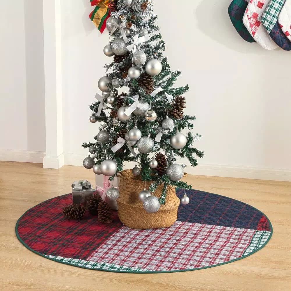 Country Living Knox Plaid 48 in. Quilted Microfiber Tree Skirt